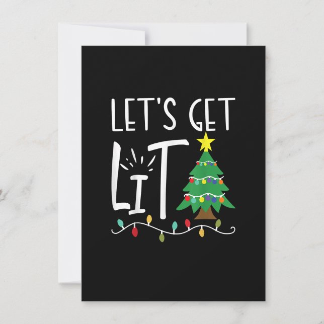 Invitación Divertidas luces de Navidad Consigamos adultos con (Anverso)