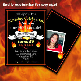 Invitación Divertido 50 cumpleaños "Hot Tamale" Graciosa foto