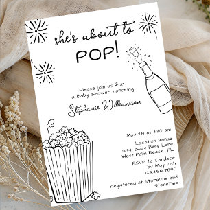 Invitación Divertido a punto de estallar palomitas de maíz ch