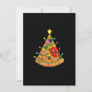 Invitación Divertido Árbol De Navidad Pizza Enfoca Niños De N