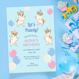 Invitación Divertido Chihuahua Perro bailando cumpleaños inma