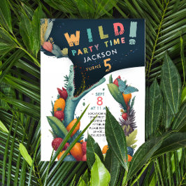 Invitación Divertido cocodrilo lagarto Dino Fiesta salvaje tr