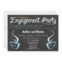 Divertido Coffee Chalkboard Engagement Party