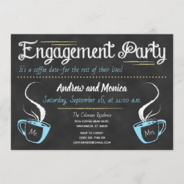 Invitación Divertido Coffee Chalkboard Engagement Party