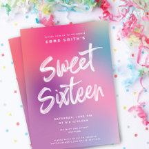 Divertido Colorful Modern Sweet Dieciséis cumpleañ