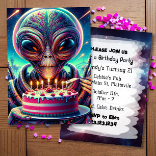 Invitación Divertido cumpleaños con temas de Alien