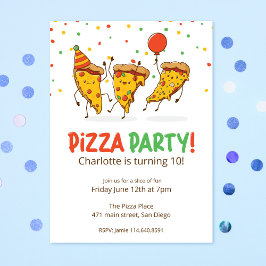 Invitación Divertido cumpleaños de Pizza