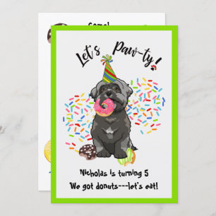 Invitación Divertido cumpleaños de Shih Tsu Dog Donuts