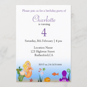 Invitación Divertido cumpleaños del Seaworld