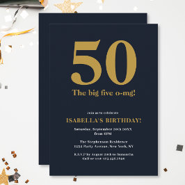 Invitación Divertido Cumpleaños Divertido Los Grandes Cinco O