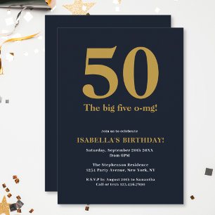 Invitación Divertido Cumpleaños Divertido Los Grandes Cinco O