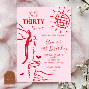 Invitación Divertido Cumpleaños Treinta Habla Conmigo Dibujad