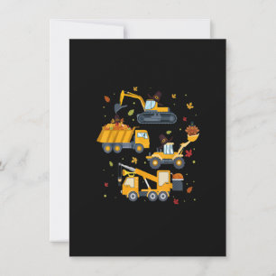 Invitación Divertido Día de Acción de Gracias Crane Truck Con