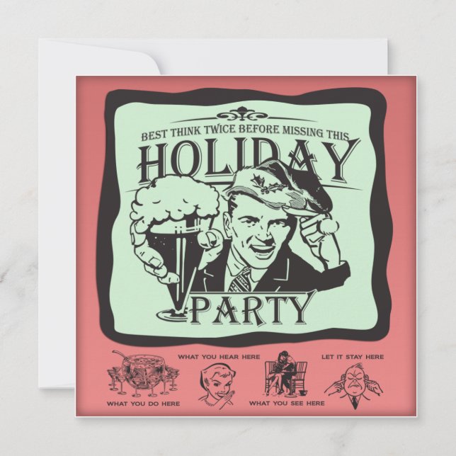 Invitación Divertido Día de Navidad Retro! (Anverso)