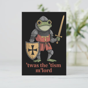 Invitación Divertido Era El Caballero Medieval Rana T'ism M'L