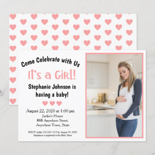 Invitación Divertido es una foto Chica de Baby Shower de cora