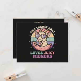 Invitación Divertido Esta Cabra de Garganta Ama Wieners Jugos