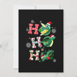 Invitación Divertido Feliz Navidad HO HO HO Tortuga Santa