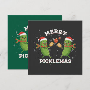 Invitación Divertido Feliz Picklemas Adorable Navidad Pickleb