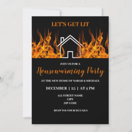Invitación Divertido Fiesta con tema de incendio para el hoga