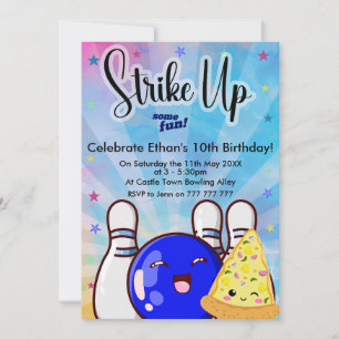 Invitación Divertido, Fiesta de boliche de juguetes