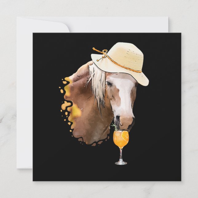 Invitación Divertido Fiesta De Caballo Derby Para Chicas Carr (Anverso)