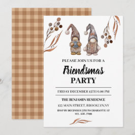 Invitación Divertido Fiesta de Gnomes Friendsmas Navidades