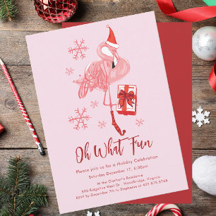 Invitación Divertido Fiesta de Navidades de Flamingo