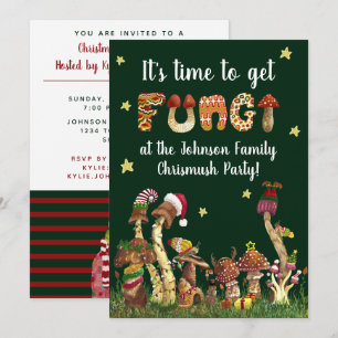 Invitación Divertido Fiesta de Navidades de la familia Mushro