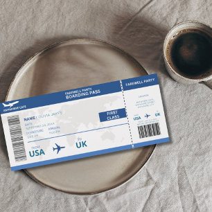 Invitación Divertido fiesta, pasaje de embarque