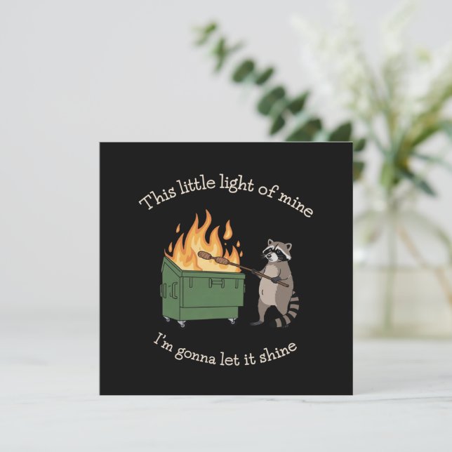 Invitación Divertido Fuego de Basurero de Parodia Mapache Sal (Anverso de pie)