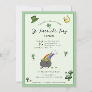 Invitación Divertido Green St Patricks Day Irish Blessch Lunc