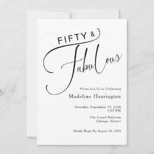 Invitación Divertido guión cincuenta y fabuloso fiesta de cum