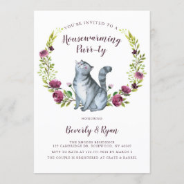 Invitación Divertido hogar calentamiento Purrty Fiesta Tema I