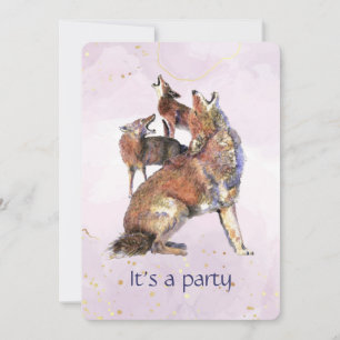 Invitación Divertido Howling Good Time Coyote Birthday Party
