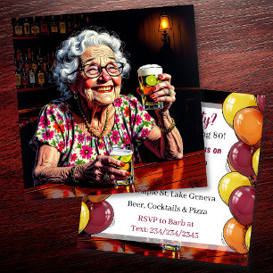 Invitación Divertido humor de envejecimiento Salón fiesta de