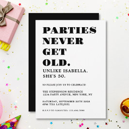 Invitación Divertido Humorístico Cumpleaños 50 Fiesta Azul Ma