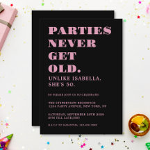 Divertido Humorístico Cumpleaños 50 Negro y Rosa