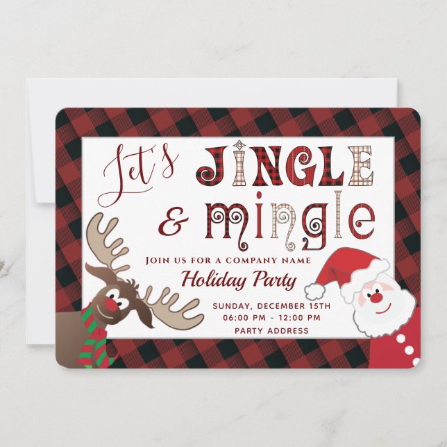Invitación Divertido jingle y fiesta de fiesta de diversiones (Anverso)