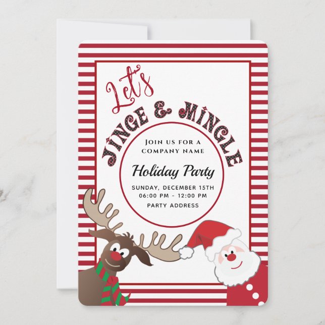 Invitación Divertido jingle y mezcle fiesta de vacaciones de  (Anverso)