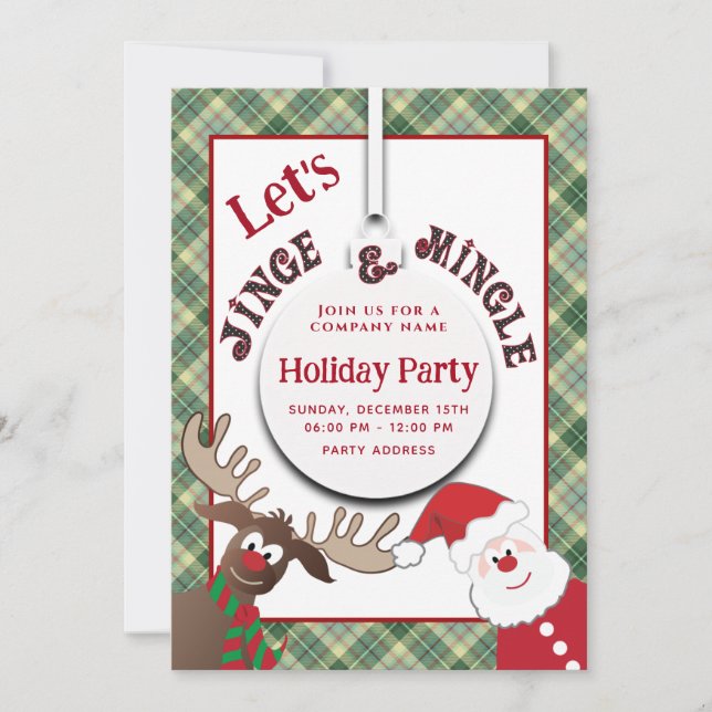 Invitación Divertido jingle y mezcle fiesta de vacaciones de  (Anverso)