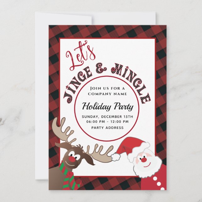 Invitación Divertido jingle y mezcle fiesta de vacaciones de  (Anverso)
