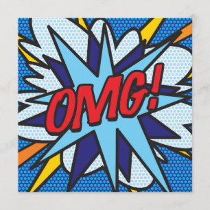 Invitación Divertido libro de cómics retro OMG
