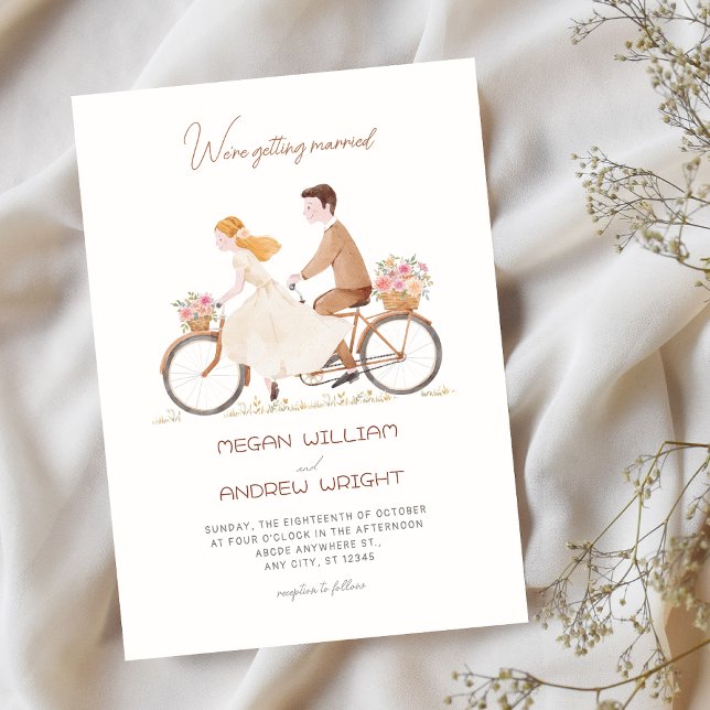 Invitación Divertido lindo romántico pareja floral boda de ma (Subido por el creador)
