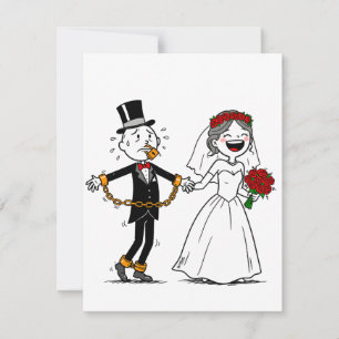 Invitación Divertido matrimonio feliz