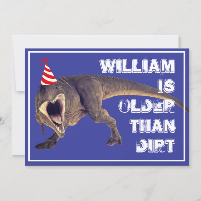 Invitación Divertido Mayor Que Diirt T-Rex (Anverso)