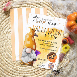 Invitación Divertido naranja gnome spooktacular niños fiesta 