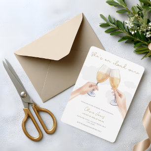 Invitación Divertido, novia en nube vino despedida de soltera