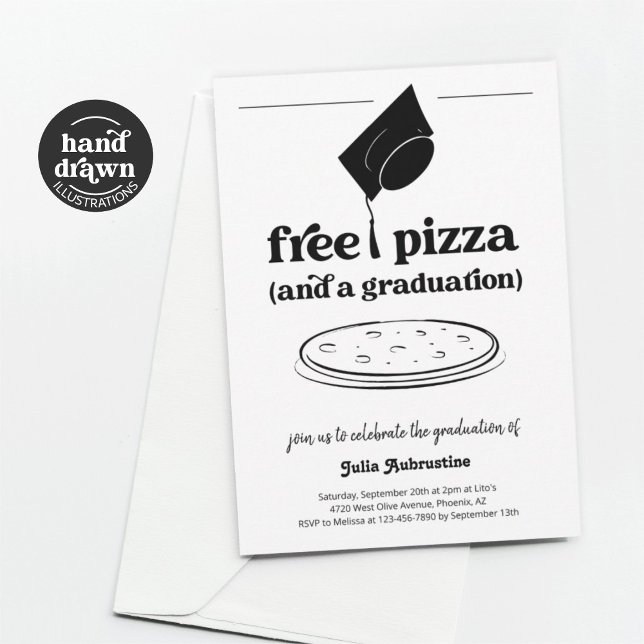 Invitación Divertido partido de graduación de pizza (Subido por el creador)