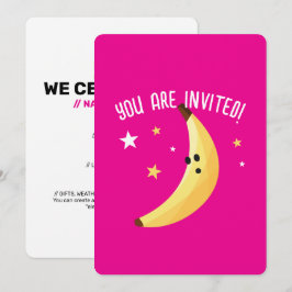 Invitación Divertido patrón de fiesta con chistes de plátano 